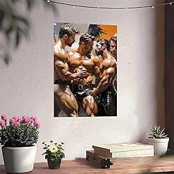 HMLZSJ Nude Muscle Male Torso Portrait Art Gay