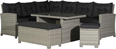 Backyard Furniture Barcelona 10 Seater Rattan Garden Set with Cushions
