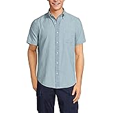 Lands' End Men's Short Sleeve Button Down Chambray Shirt
