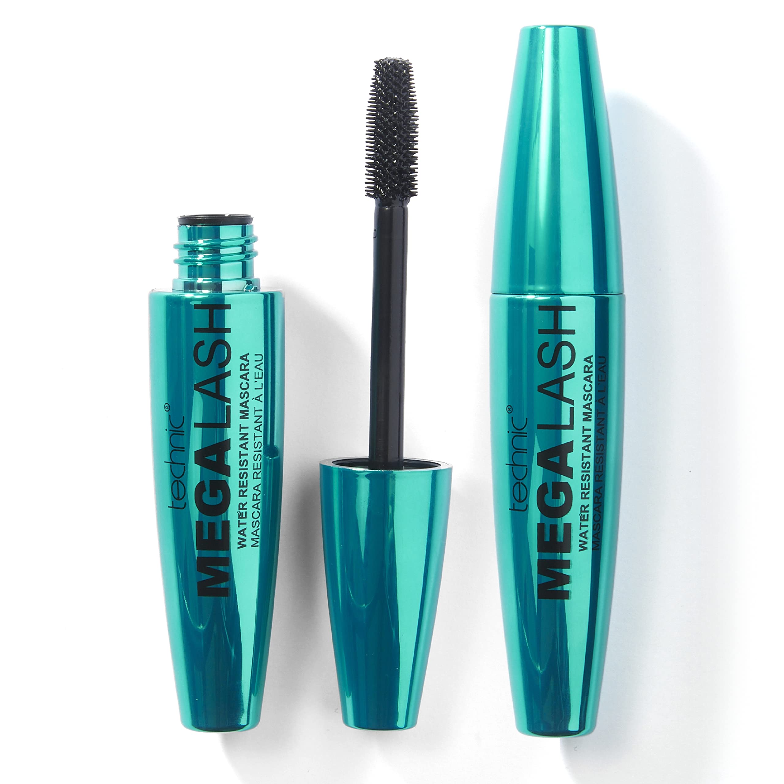 Technic Mega Lash Waterproof Mascara Duo - Pack of 2 - Ultrasonic Black, Waterproof & Eyelash-Building Formula for Smudgeproof, Voluminous Glamour Eyelashes - Vegan - 2 x 12 ml