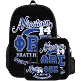 17" Laptop Backpack, Insulated Lunch Tote &amp; Pouch Durable Daypack Set Fraternity Paraphernalia Gifts (Blue, One Size)