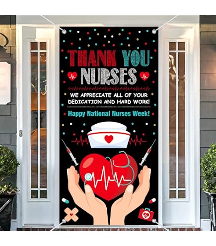 Thank You Nurses Banner With 70.8''X43.3'',Happy Nurses Week Banner For...