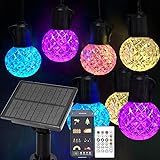 Solar Led Smart String Lights, 25 LED RGBW Bulbs
