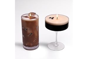 Reimagine Discovery Iced Coffee Candle + Espresso Martini Candle AM/PM Duo Kit, Long-Lasting Burn Handcrafted Decorative Candles for Home Scented, Coffee Bar Accessories & Decor (2-Pack)