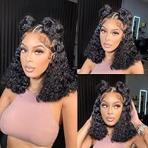 Amazon.com : SODLIS Short Bob Wigs 13x4 Deep Curly Lace Front Wigs ...