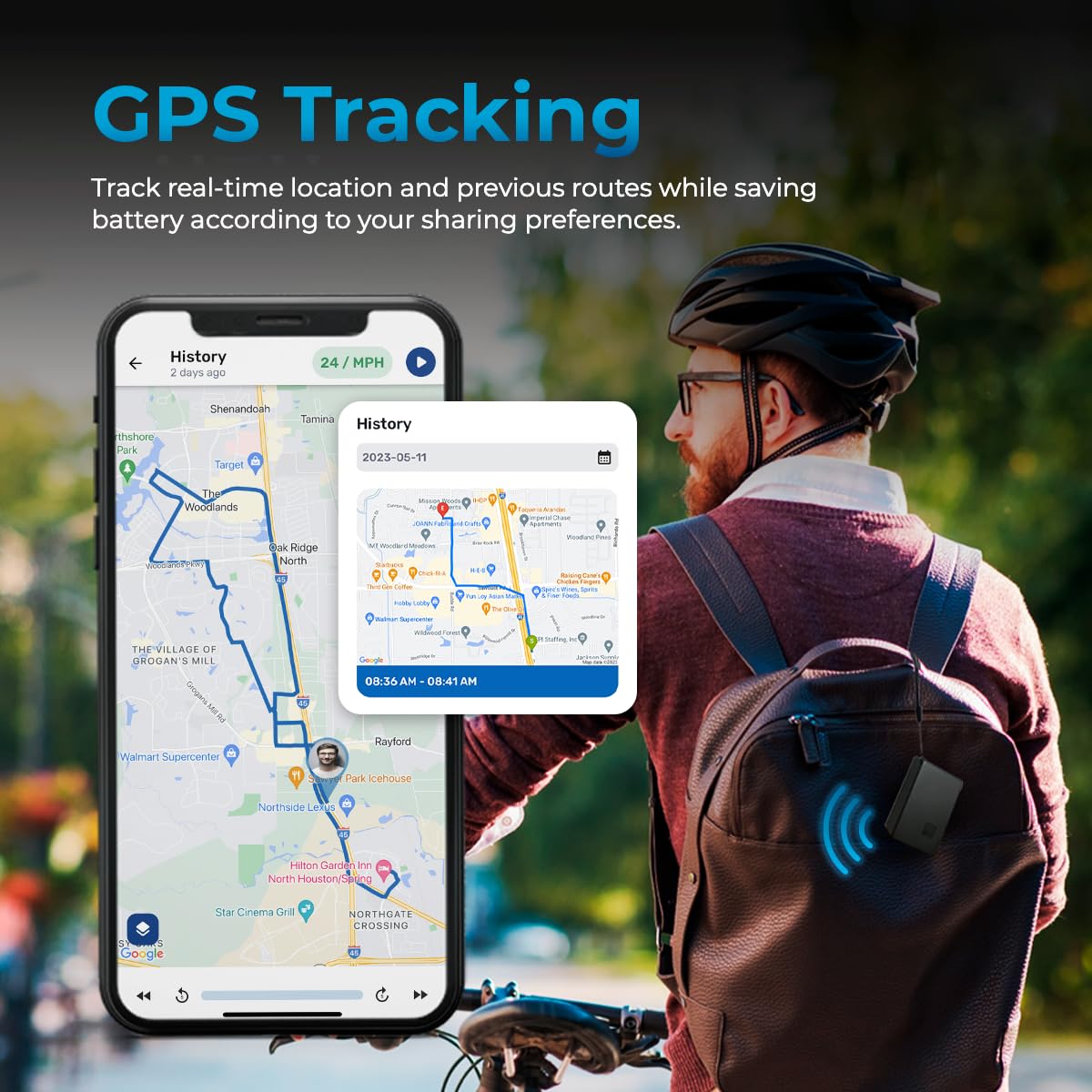GPS Tracker - AutoSky - Portable, Compact and Durable Motorcycle and Car Tracker - Splashproof - Built-in Magnet - 4G LTE Real-Time - Car Trackers for Vehicles, Assets, Fleet. Subscription is Required