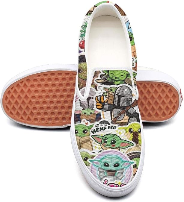 Womens BabyYodaFashionPoster Canvas Sneakers NonSlip Flat Best Skate Shoes Amazon.ca