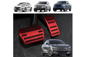 ANFOKAS 2pcs Compatible with Ford Maverick Escape Bronco Sport Mustang Mach E 2025 2024 2023 2022 2021 Accessories Car Pedals Foot Pedal Covers -Red