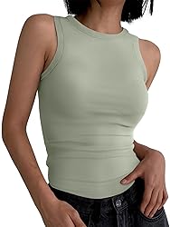 ANRABESS Womens Sleeveless High Neck Tank Tops