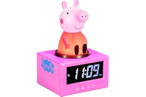 Peppa Pig Figure Alarm Clock - Officially Licensed, Kids Bedroom Night Light, Accessories & Decor | Paladone