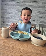 PandaEar Silicone Baby Feeding Set 2 Divided Plates 2 Bowls 2 Sippy Cups view 3
