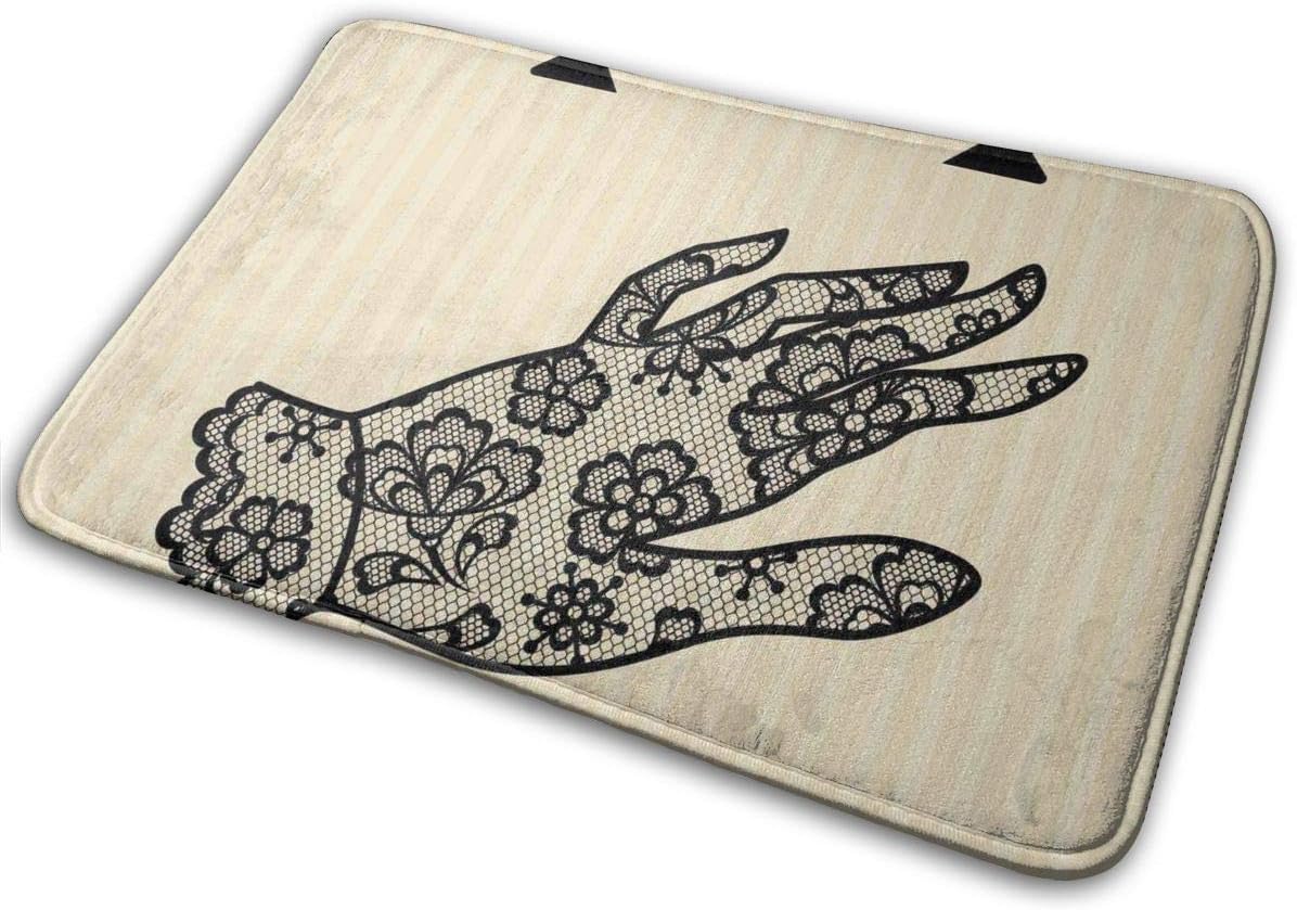 DHUNM Silk Stocking Gloves with Flowers On Them Cute Carpet Single-Sided Printing Carpet Necessary Carpet for Room, Kitchen and Toilet