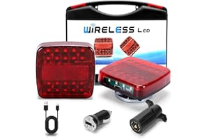 WODHMIEY Wireless Magnetic LED Trailer Lights, 2.4GHz 100 Feet Stable Signal, Storage Box, Rechargeable Tow Lights for Trucks
