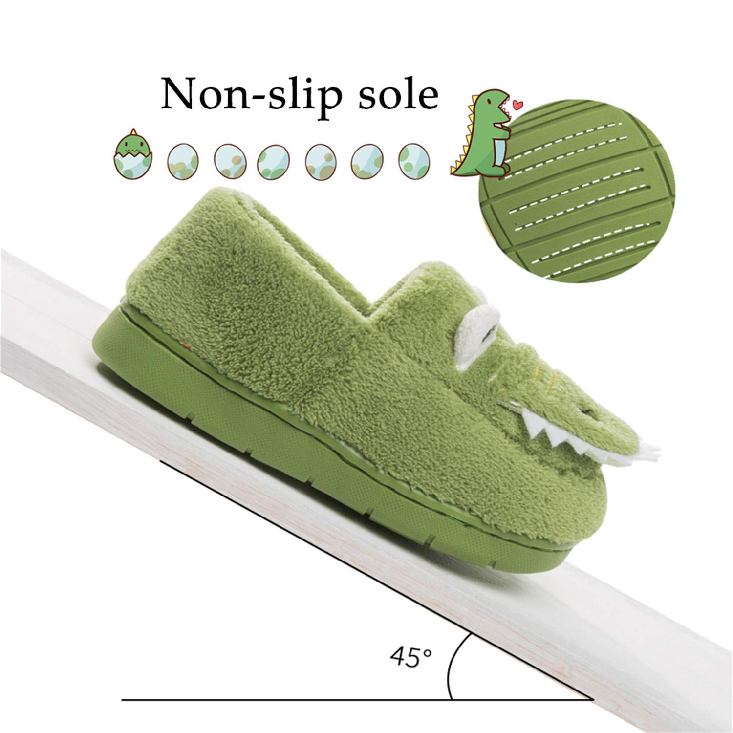 JACKSHIBO Toddler Slippers Boys Girls Dinosaur House Shoes Cute bunny Slipper for Home Indoor Winter Bedroom Non Slip Soft Rabbit Warm shoes