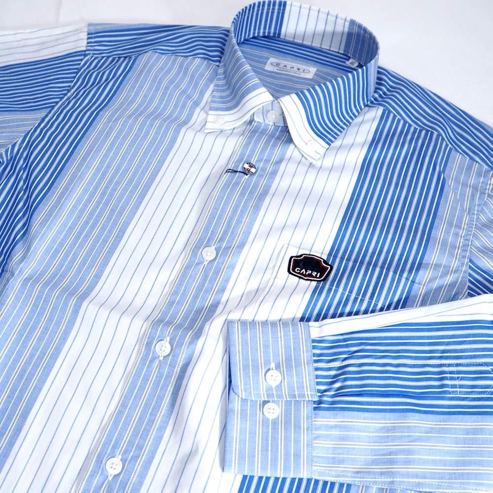 国産 501 Capri カプリ 日本製 ボタンダウンシャツ 長袖 ブルー 50 Ll 大きいサイズ 日本製 メンズ カジュアル 男性 春夏 ゴルフ 通販 B07p2ck6ww 全ての Firstcity Edu My