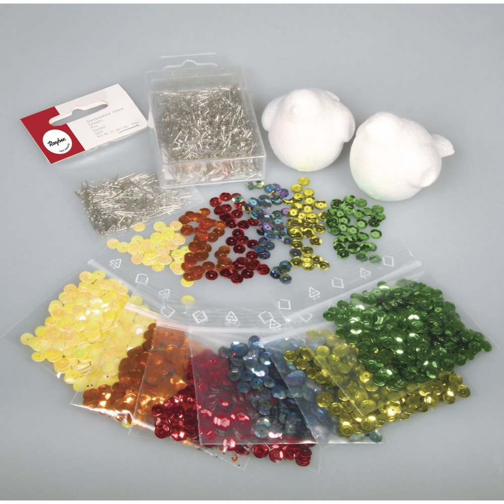 RAYHER HOBBY 39248000 â€“ Sequin Craft Set Piepundmatz 2 Birds in Blister Box