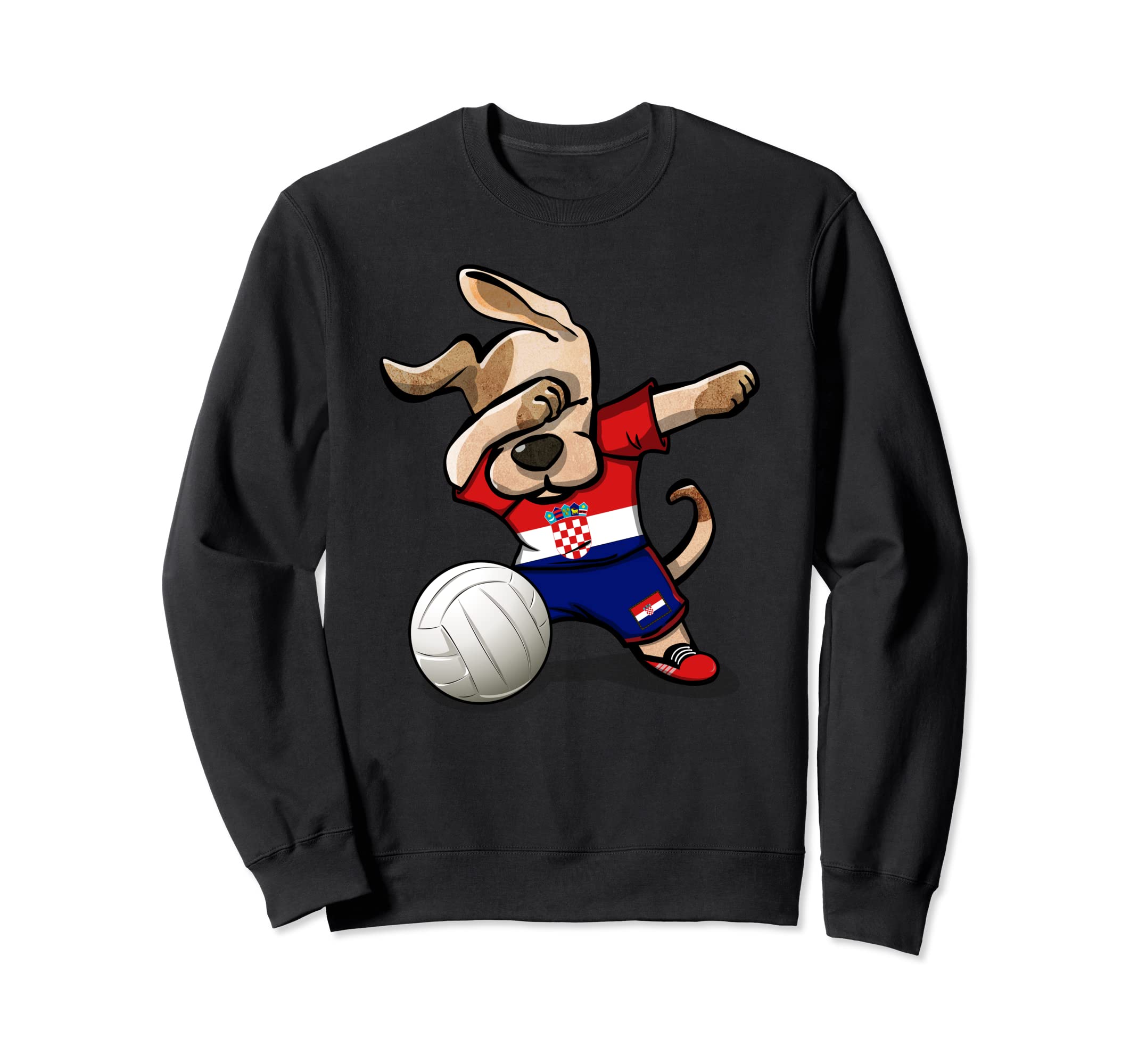 Dabbing Dog Proud Croatia Volleyball Lovers Croatian Flag Sweatshirt