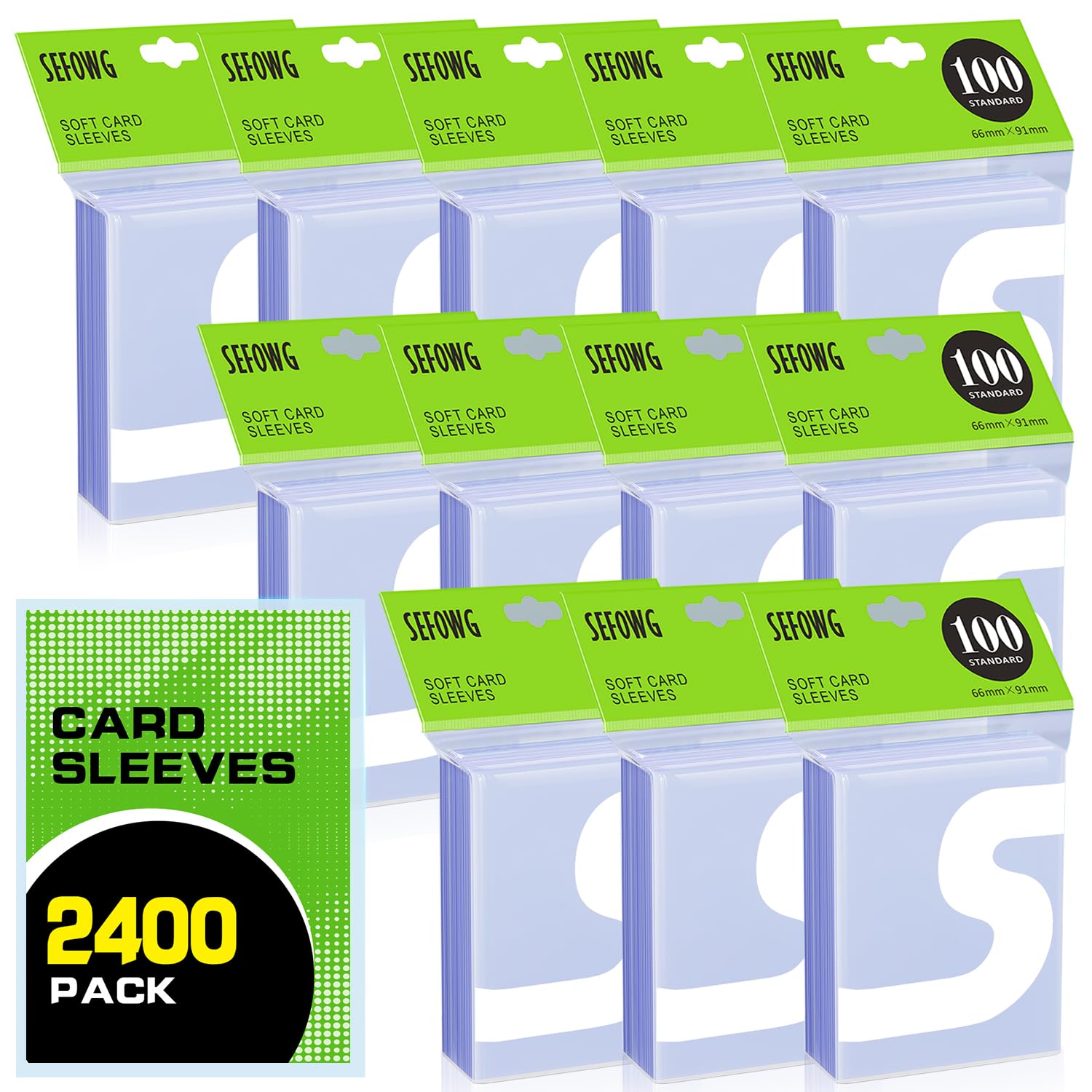 Photo 1 of 2400ct Card Sleeves, Clear Penny Sleeves for Trading Cards, Sports Card Sleeve, Baseball Card Sleeve, Ultra Soft Plastic Card Protector Sleeve for Football, MTG, PKM, Game, Standard Cards