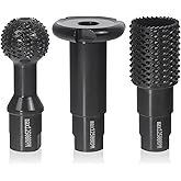 3 PCS Upgraded Wood Grinder Ball Gouge with 5/8-11 Thread for 4 1/2 and 5 Inch Angle Grinder Attachments, Power Carving Tools