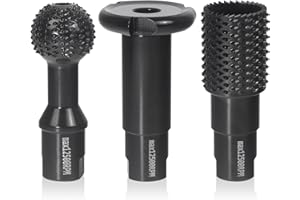 3 PCS Upgraded Wood Grinder Ball Gouge with 5/8-11 Thread for 4 1/2 and 5 Inch Angle Grinder Attachments, Power Carving Tools