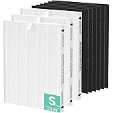 GoKBNY C545 Replacement Filter Compatible with Winix C545 Purifier, HPEA Filter S, Part Number 1712-0096-00, 3×Filters + 6×Activated Carbon Pre-Filters