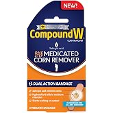 Compound W One Step Medicated Corn Remover Pads, 8 Count | Hydrocolloid Corn Pads with Salicylic Acid, Cushioned for All-Day Comfort, Relieving Pressure &amp; Protecting Against Rubbing