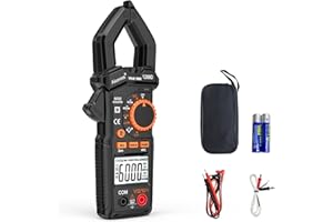 Aicevoos Clamp Meter 6000 Counts Amp Meter Auto-ranging dc Clamp Meter, Measures Current Voltage Capacitance Resistance (AC/DC Current)