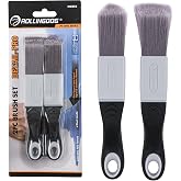 ROLLINGDOG Gloss Paint Brush Edger 2PC - Four Sided Square and Three Sided Triangle Paint Brush for Cutting in,Skirting Board