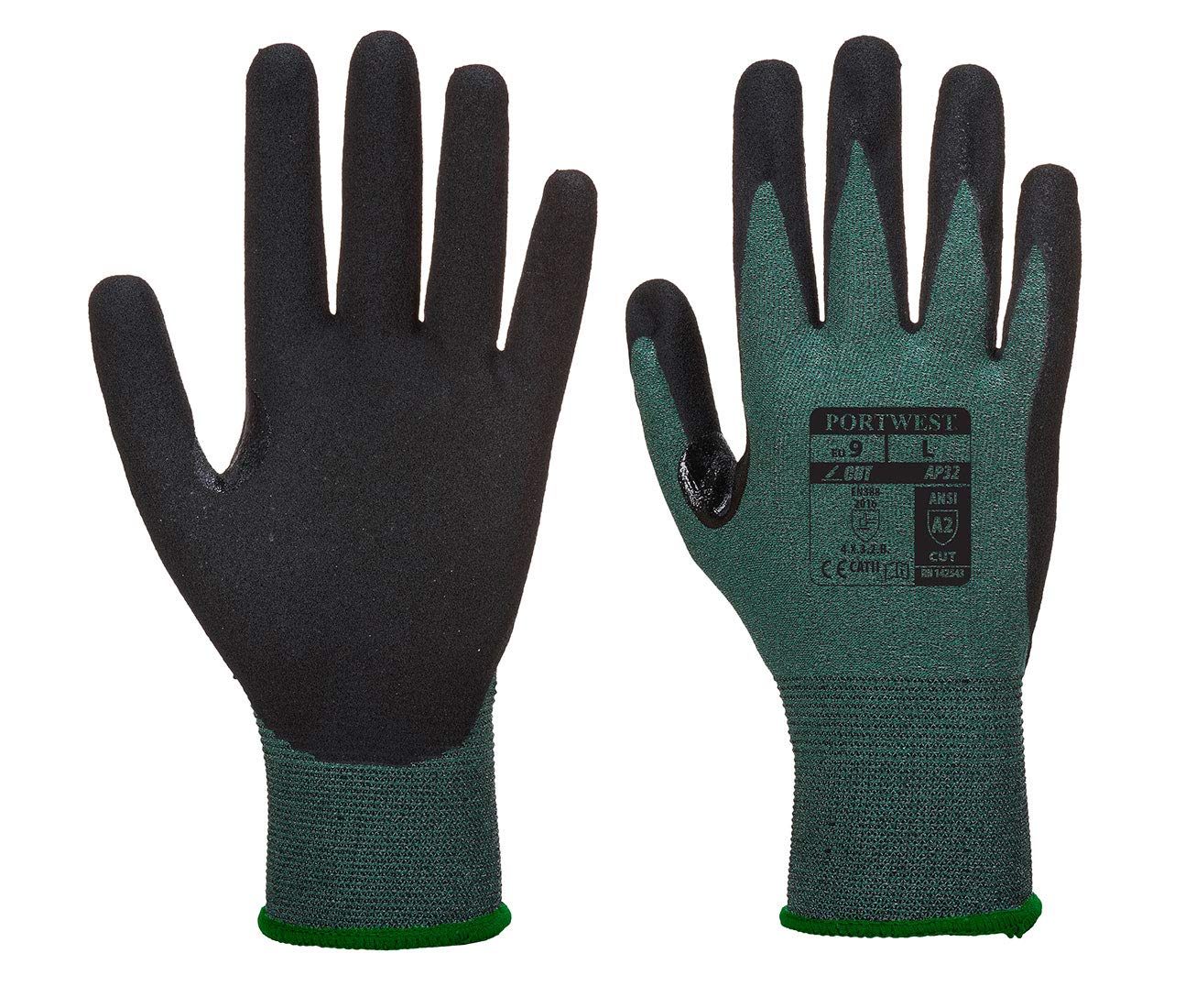 Portwest AP32 Reinforced Thumb Dexti Cut Pro Glove Black/Gray, Small