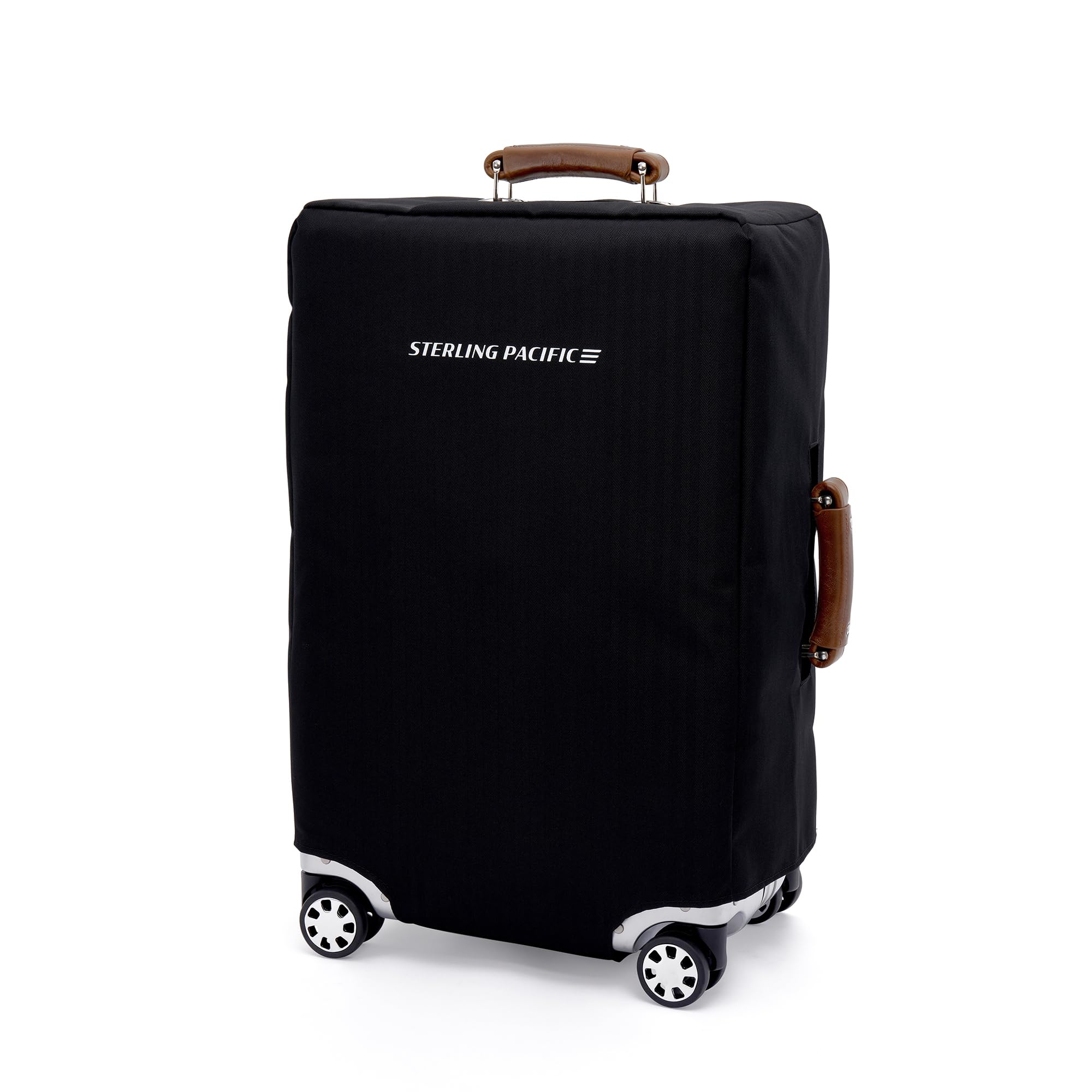 Sterling Pacific 40L Cabin Travel Case – Full Aluminum Four Wheel Carry On Luggage, Italian Leather Handles