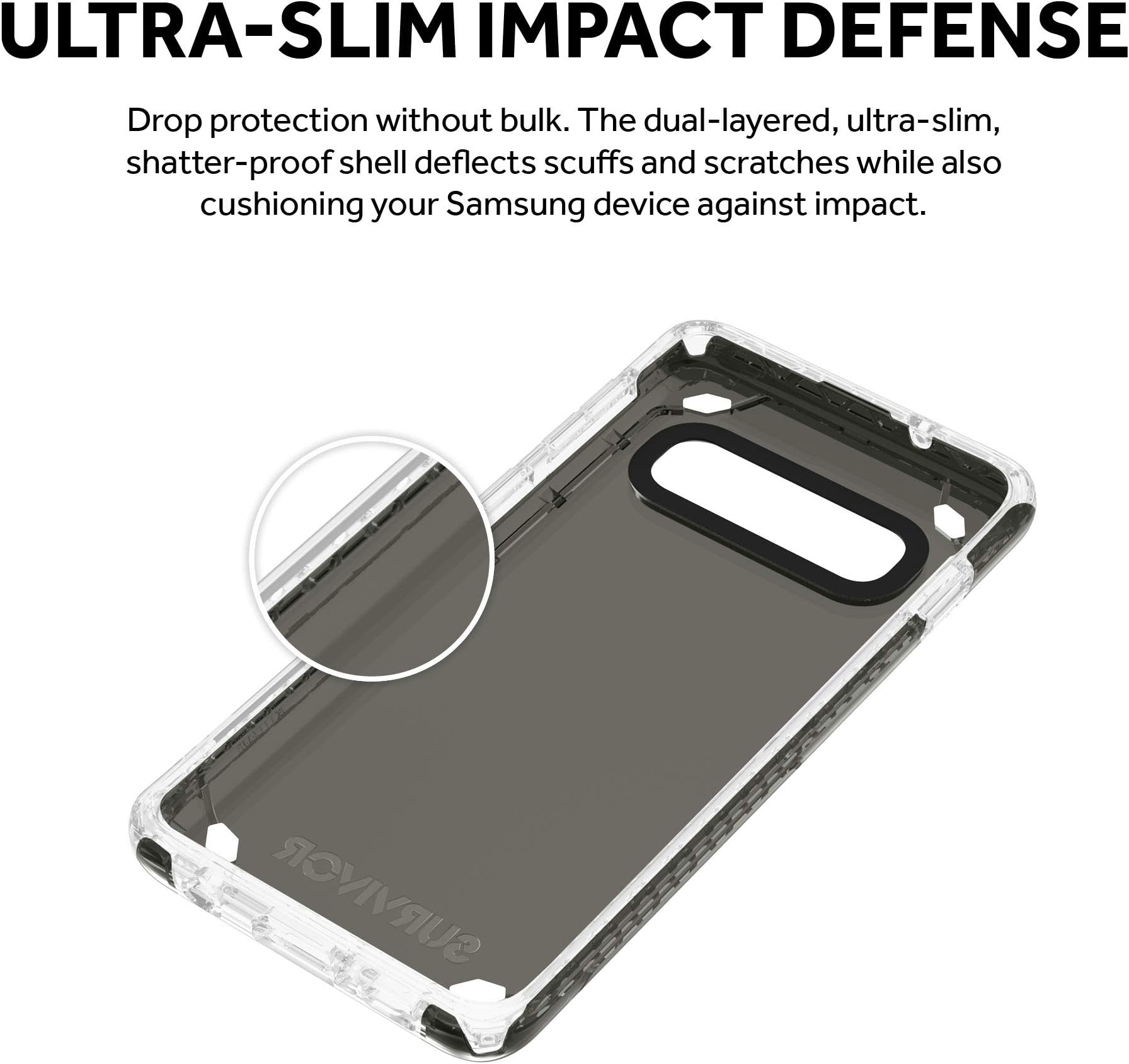 Griffin Technology Survivor Strong Case Compatible with Galaxy S10 (Smoke)