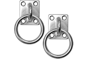 Hoypeyfiy M8 Ceiling Hooks 304 Stainless Steel Wall Mount Hook Pad Eye Plate, 2 Packs Ceiling Hammock Hooks