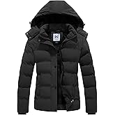 KVE Women's Hooded Winter Coat Warm Quilted Thicken Puffer Jacket with Removable Hood