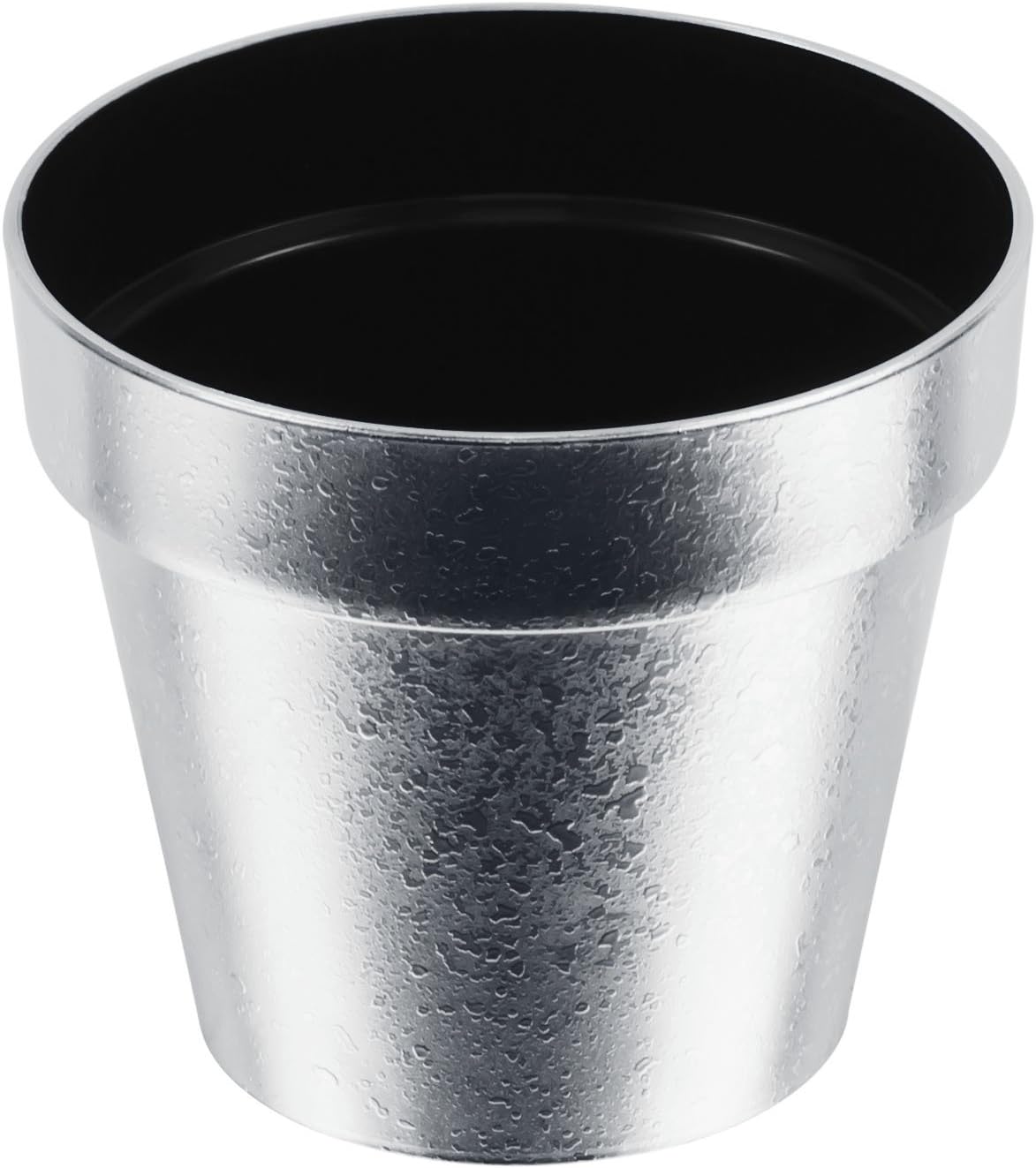 20 cm diameter CUBE CHROME plastic flower pot planter, 3.5L capacity
