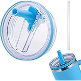 Replacement Lid for Stanley 40oz and 64oz Tumbler.Leakproof Flip Straw Lid Fit stanley Cup Quencher H2.0 40 oz/64 oz and ProTour 40oz/64oz Tumbler.(Blue,1-Pack)