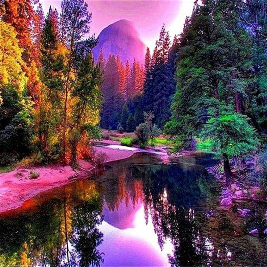 DIY 5D Diamond Painting by Number Kits - Full Drill DIY Natural Scenery Flower Diamond Handmade Wall Stickers Embroidery Rhinestone Cross Stitch Wall Decorating Painting (C 30X40CM)