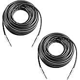 Yoico 2Pcs 50 Feet Professional Speaker Cables, Pair 50 ft 12 Gauge 1/4 Inch Male Audio Amplifier Connection Heavy Duty Cord Wire