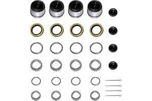 XIONGXIONG L68149 L44649 Trailer Axle Hub Bearings Kit with 171255TB Grease Seals, 1.98'' Trailer Dust Caps & Cotter Pins for 3500 lbs Axles 1-3/8'' to 1-1/16'' #84 Spindle, for Trailer Axle Spindle Part - 4 Set