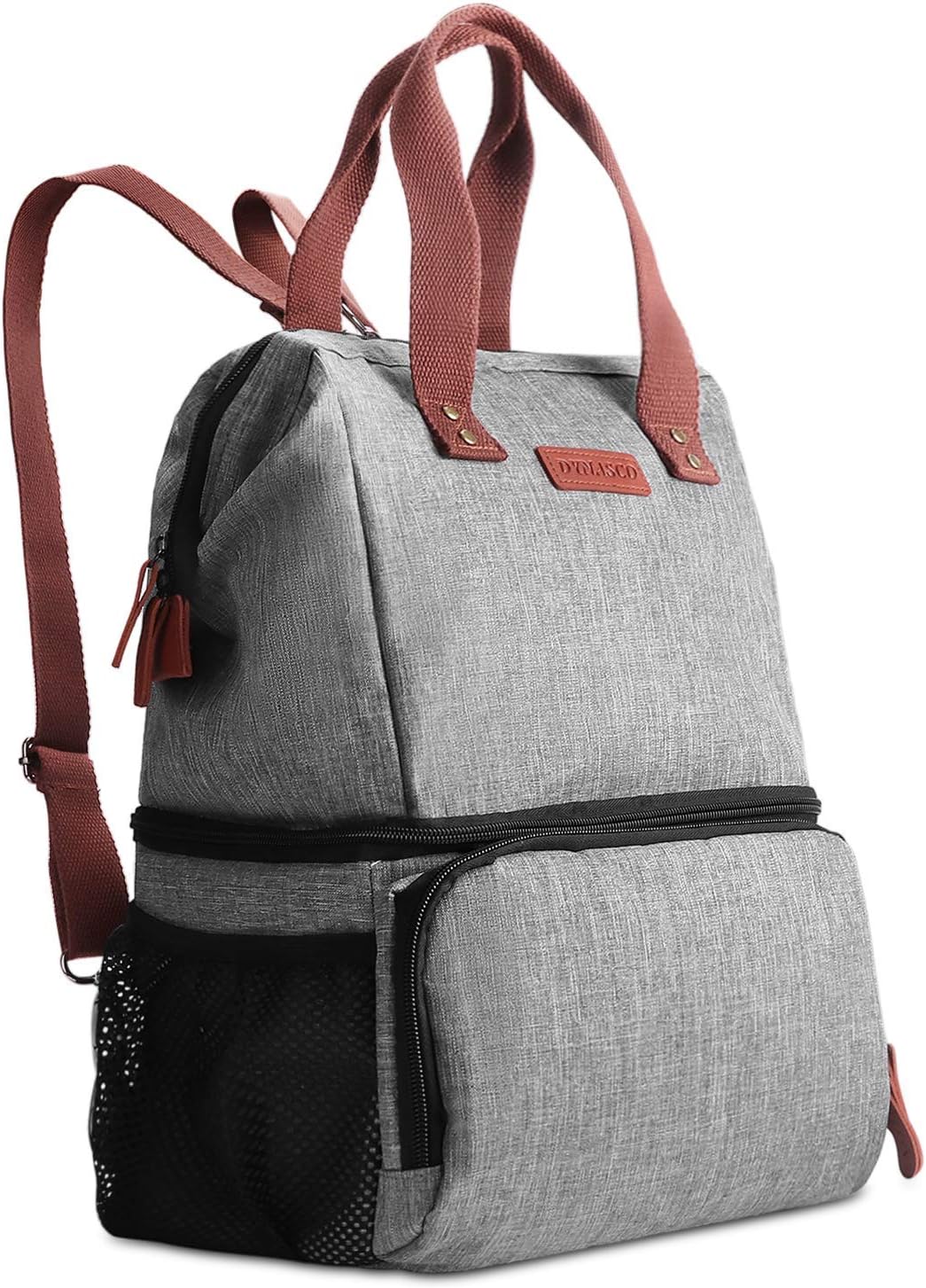Cooler Backpack Insulated Cooler Bag, 20L Large Capacity Double Layer Lunch Backpack for Men Women, Leakproof Waterproof Lunch Box for Beach, Travel, Camping, Picnic, Hiking, Work - Gray