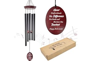 Sympathy 33" Retirement Wind Chimes for Women Men, Memorial Wind Chime with Never Underestimate The Difference You Made Sail 
