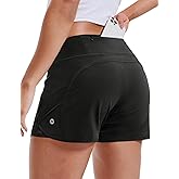 MIER Women's 2 in 1 Running Shorts Athletic High Waisted Workout Tennis Gym Shorts with Liner Zipper Pocket 3"