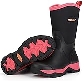 Showave Rubber Boots for Women Mid Calf Rain Boots Women Insulated Garden Boot Waterproof Durable Mud Boot for Hunting Farming Working