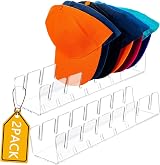 Gzsekken Acrylic Hat Stand 2 Pack Clear Black for 14 Baseball Caps Display
