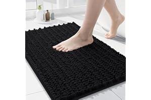 OLANLY Luxury Chenille Bath Mat, Extra Soft Thick Absorbent Shaggy Bathroom mat, Non-Slip Machine Wash Dry Plush Bath Mats fo