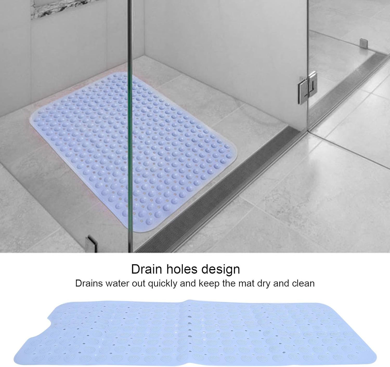 Yosoo Shower Stall Mat, Bath Tub Mats Shower Bath Mat Suction Cup Non‑Slip Bathroom Mat Safety Massage Pad for Bathroom Shower Floors: Home & Kitchen
