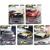 Hot Wheels Premium Fast &amp; Furious Die-Cast Cars, Set of 5, Civic Coupe, Lancer Evo IX, 911 RS 3.8, Toyota Chaser, Gallardo 570-4, 1:64 Scale, Metal HNW46-956M