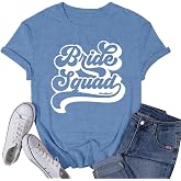 VQD Womens Bride Shirt Bride Squad Bridesmaid Team Tshirt Bachelorette Party Tee Top