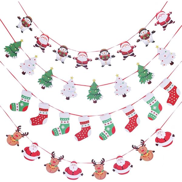 Sucrain Christmas Hanging Foil Swirl Decorations - 50 Piece Holiday Party Set