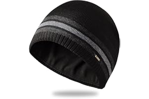 UNNESTAR Fleece Hats for Men Windproof Stretchy Winter Knit Beanie Caps Outdoors Skiing Running