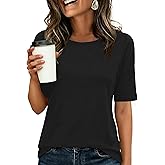ANRABESS Womens Half Sleeve Tops Crewneck Shirts Basic Fit Tee Trendy 2026 Spring Summer Business Casual T-Shirts